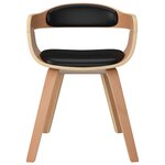 vidaXL Chaises à manger lot de 4 noir bois courbé et similicuir