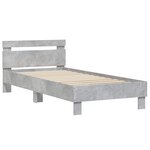 vidaXL Cadre de lit avec LED Gris béton 80 x 200 cm Bois d'ingénierie
