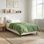 vidaXL Duvet complet toute l'année Vert 140 x 200 cm Microfibre