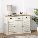 vidaXL Buffet avec tiroirs VIGO 113x40x75 cm blanc bois massif de pin