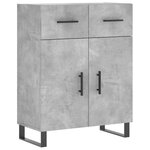 vidaXL Buffet gris béton 69 5x34x90 cm bois d'ingénierie