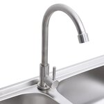 vidaXL Évier de camping Double lavabo avec robinet Acier inoxydable