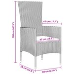 Set repas jardin vidaXL 7 pièces avec coussins Beige Rattan Poly