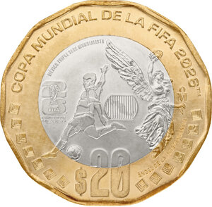 Monnaie FIFA WORLD CUP 26 Angel Independencia Cupronickel 20 Pesos Mexico 2026