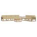 vidaXL Ensemble de canapés d'extérieur 7 Pièces Blanc et Beige