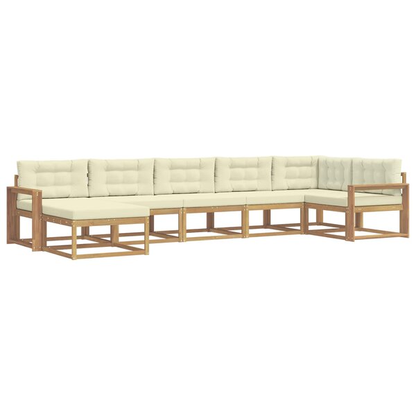 vidaXL Ensemble de canapés d'extérieur 7 pc Blanc et crème