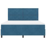 vidaXL Lit à ressorts avec matelas Bleu foncé 180 x 200 cm tissu
