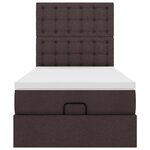 vidaXL Cadre de lit ottoman avec matelas marron foncé 80x200 cm tissu