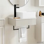 vidaXL Basin de lavage mural Blanc brillant 53 x 35 x 39 cm