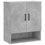 vidaXL Armoire murale gris béton 60x31x70 cm bois d'ingénierie