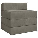 vidaXL Canapé-lit pliable Gris clair 200 x 70 x 15 cm Velours