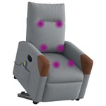 vidaXL Fauteuil de massage inclinable Gris clair Tissu