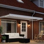 vidaXL Store rétractable manuel avec LEDs Blanc 4 5 × 3 m