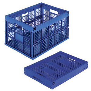 Caisse de rangement pliable en polypropylène bleu 60 L 395 x 595 x 320 mm