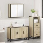 vidaXL Ensemble de meubles de salle de bain 3 Pièces chêne sonoma