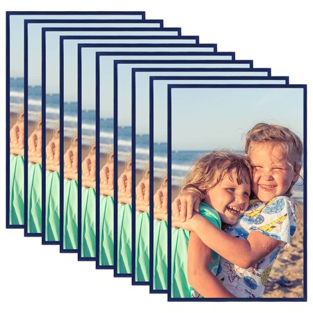 vidaXL Collage de cadres photo 10 Pièces de table Bleu 20x25 cm MDF