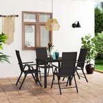 vidaXL Ensemble à manger de jardin 5 Pièces noir