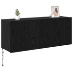 vidaXL Meuble TV mural Chêne noir 100 x 35 x 41 cm Bois d'ingénierie