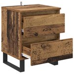 vidaXL Cabinet de chevet avec tiroir 2 Pièces Bois ancien 40 x 35 x 50 cm