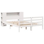 vidaXL Lit bibliothèque sans matelas blanc 135x190 cm bois pin massif