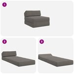 vidaXL Canapé-lit pliable Gris clair 60 x 70 x 41 cm Tissu