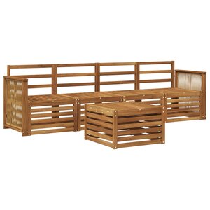 vidaXL Ensemble de canapés d'extérieur 5 Pièces Naturel