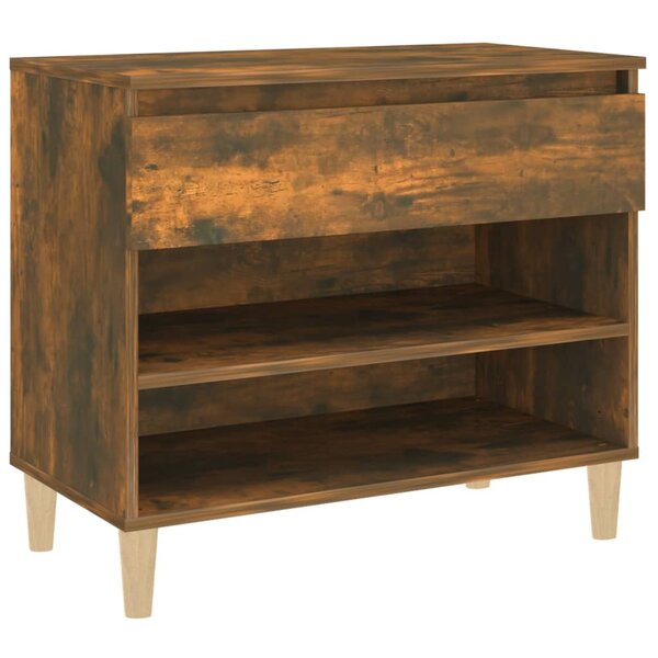 vidaXL Armoire à chaussures Chêne fumé 70x36x60 cm Bois d'ingénierie