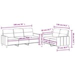 vidaXL Ensemble de canapés 2 Pièces avec coussins Taupe Tissu