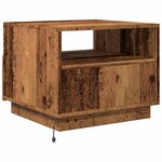 vidaXL Table basse avec lumières LED vieux bois 50x49x40 cm