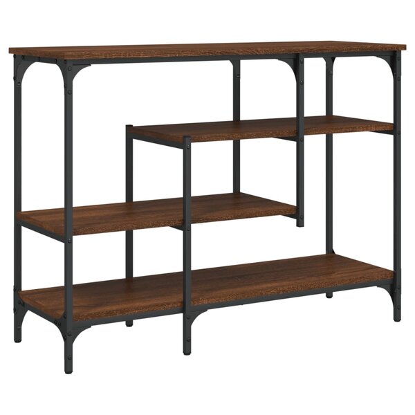 vidaXL Table console avec étagères chêne marron 100x35x75 cm