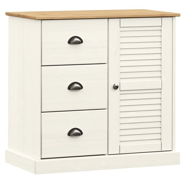 vidaXL Buffet avec tiroirs VIGO 78x40x75 cm blanc bois massif de pin