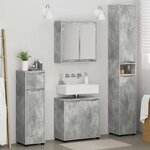 vidaXL Ensemble de mobilier de salle de bain 4 Pièces Gris béton