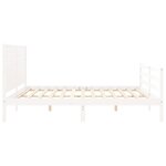 vidaXL Cadre de lit sans matelas blanc bois massif