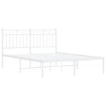 vidaXL Cadre de lit métal sans matelas et tête de lit blanc 140x200 cm