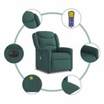 vidaXL Fauteuil de massage inclinable électrique Vert foncé Tissu
