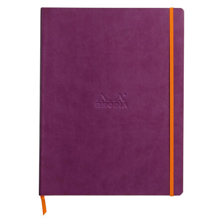 Cahier broché rhodiarama - a4+ 29 8 x 22 5 cm - blanc ligné - 160 pages - violet