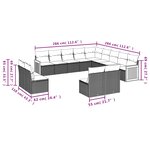 vidaXL Salon de jardin avec coussins 13 Pièces beige résine tressée