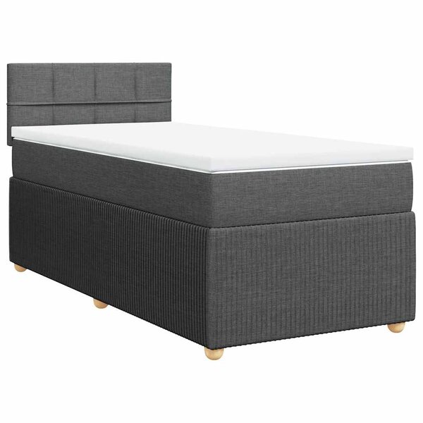 vidaXL Sommier à lattes de lit et matelas Gris foncé 90x190 cm Tissu