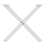 vidaXL Pieds de table basse en forme de X  2 pièces  blanc  50 x (42-43) cm  acier