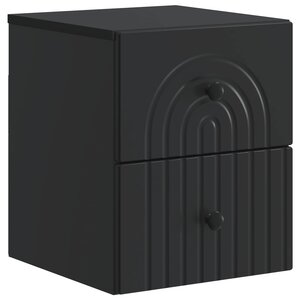 vidaXL Cabinet de chevet mural avec tiroir Noir 33 x 34 5 x 40 cm