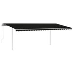 vidaXL Auvent automatique et capteur de vent et LED 6x3 5 m Anthracite