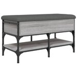 vidaXL Banc à chaussures sonoma gris 82x42x45 cm bois d'ingénierie