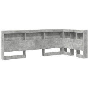 vidaXL Tête de lit de rangement Gris béton 90 cm Bois d'ingénierie