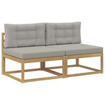 vidaXL 2 Pièce Sofa de milieu extérieur Polyester Blanc