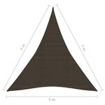vidaXL Voile d'ombrage 160 g/m² Marron 5x7x7 m PEHD