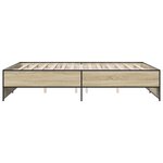 vidaXL Cadre de lit chêne sonoma 160x200 cm bois d'ingénierie et métal