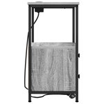 vidaXL Table de nuit avec station de chargement 2 Pièces Sonoma gris