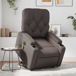 vidaXL Fauteuil inclinable de massage électrique marron similicuir