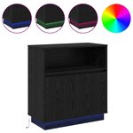 vidaXL Buffet avec LED Chêne noir 71 x 34.5 x 75 cm Bois d'ingénierie