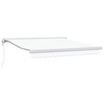 vidaXL Auvent Rétractable Blanc 350 x 250 cm Tissu Métal